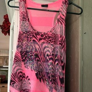 “Day trip” Pink zebra-design tank top